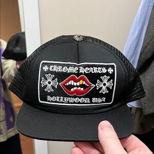 Chrome Hearts Black and Red Graphic Cap